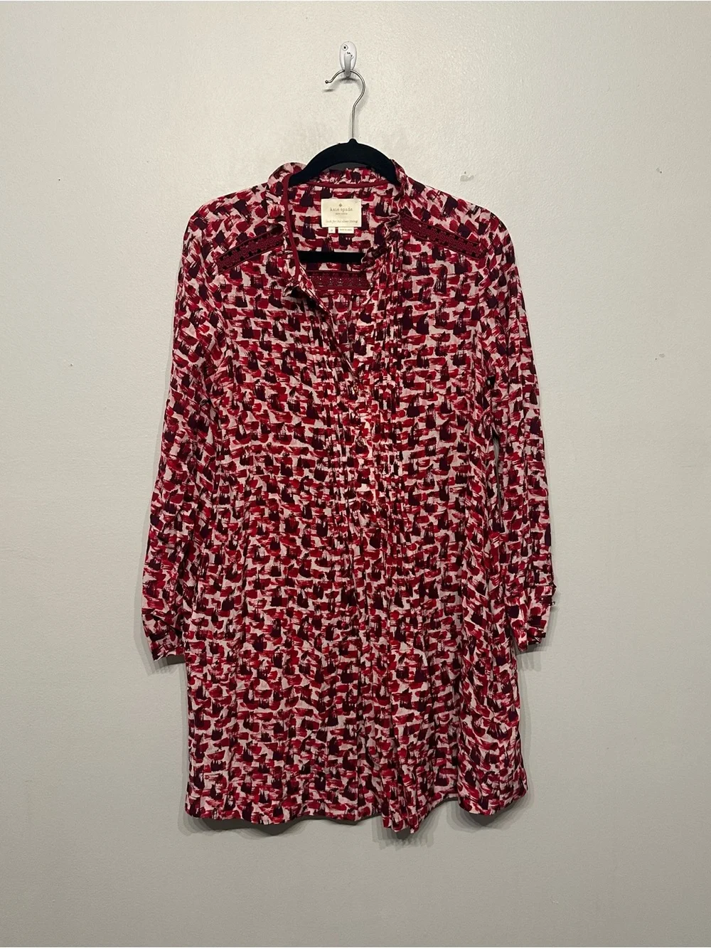 Kate Spade Print Brushed Silk Swing Dress Small